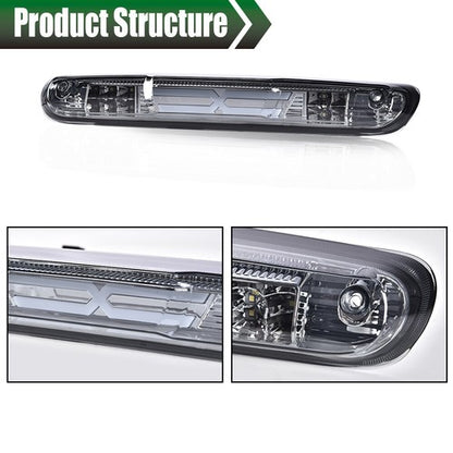 Solid Spare Fit For 07-14 Silverado Sierra LED 3rd Third Brake Light Cargo Lamp Smoke Lens