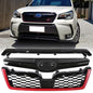 Fit 2014-2018 Subaru Forester STI-Style ABS Front Grille Bumper Grill w/Red Trim