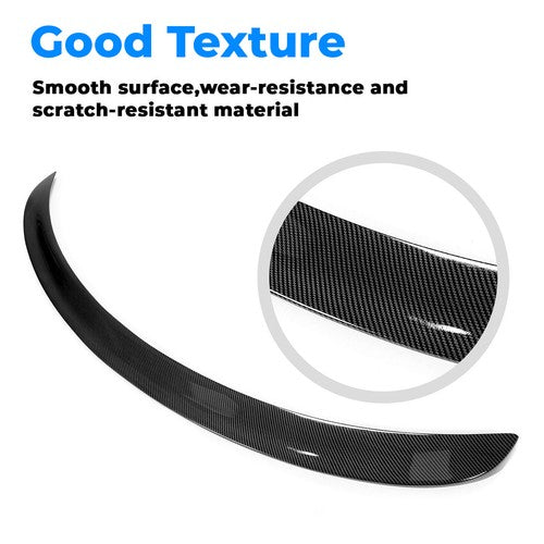 Solid Spare Rear Trunk Spoiler Wing For 2017-2023 2019 Tesla Model 3 Carbon Fiber Look