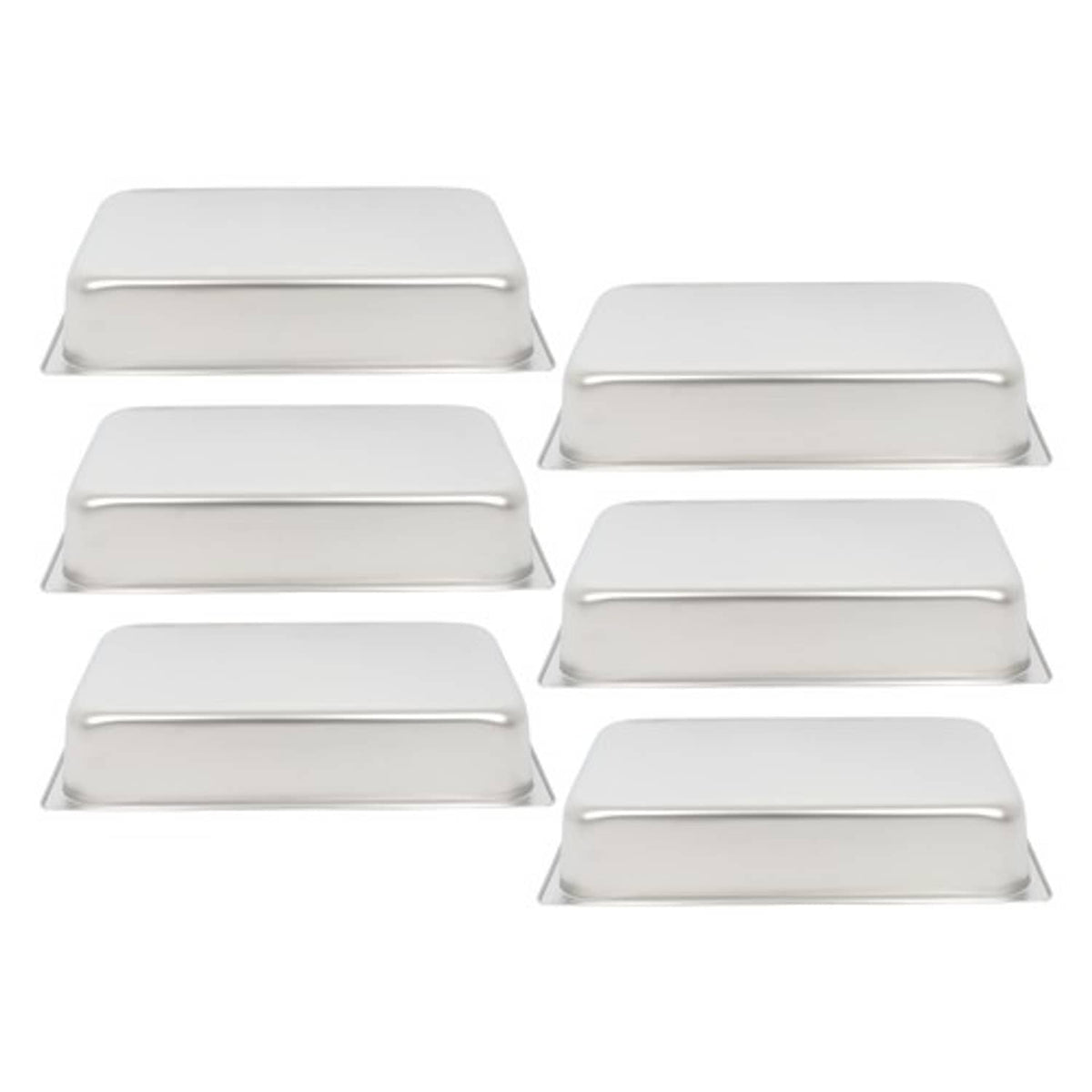 Solid Spare Restaurant Steam Table Pans Full Size 6-Pack 4 Inch Deep Table Pans Without Lid