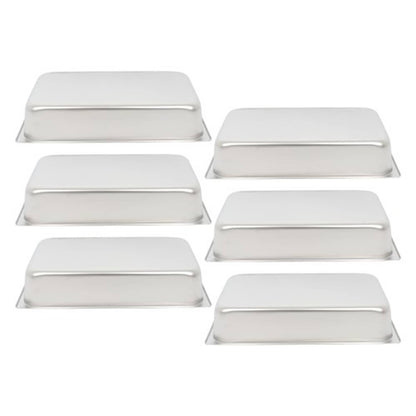 Solid Spare Restaurant Steam Table Pans Full Size 6-Pack 4 Inch Deep Table Pans Without Lid