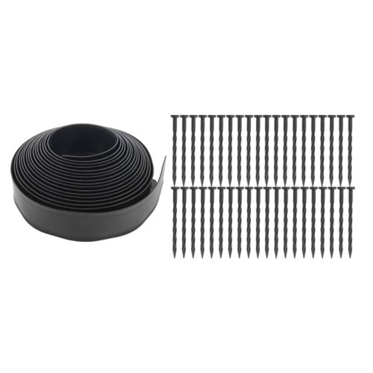 Solid Spare No Dig Lawn Border L-shaped Lawn Garden Edging Kit Plastic With Anchoring Spikes