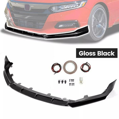 Solid Spare Front Bumper Lip Spoiler Splitter For 18-20 Honda Accord Sport Glossy Black