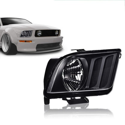 Solid Spare New Fit For 2005-2009 Ford Mustang Right Passenger Side Headlight Assembly Black