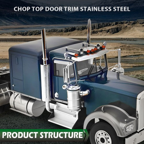 Solid Spare New Fit For Kenworth T600 T660 T800 W900 Stainless Steel 5" Chop Top Door Trim