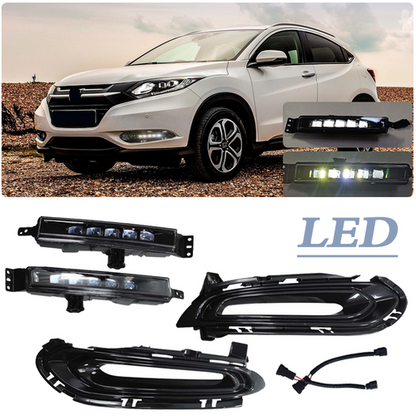 FIT 2016 2017 2018 Honda HR-V HRV Front LED Conversion DRL Fog lights Lamps Pair