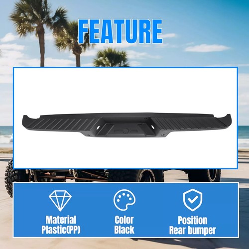 Solid Spare Black Rear Bumper Top Step Cover w/Sensors For Ford F150 F-150 09-2014 Styleside