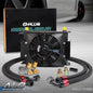 Solid Spare 30 Row AN10 Universal Aluminum Engine Oil Cooler +Thermostat Adapter Kit+ 7" Fan