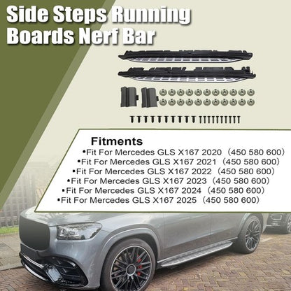 Pair of Running Boards/Side Steps For Mercedes-Benz GLS X167 (2020-2024) L & R