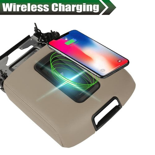 Solid Spare Fit For 15-19 Suburban Yukon Wireless Charging Center Console Armrest Lid
