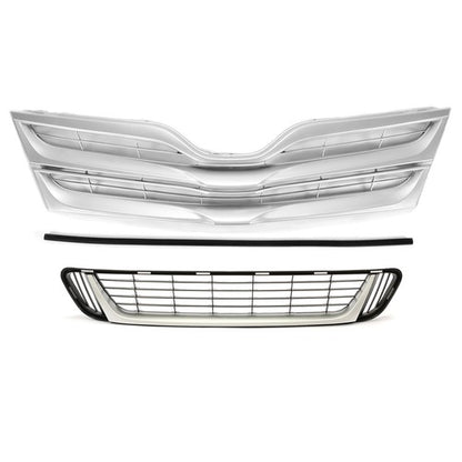 Solid Spare Upper & Lower Grille + Grille Molding For Toyota Venza 2013 2014 2015 2016