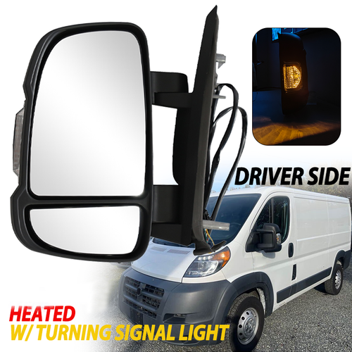 For 2014-2023 Ram ProMaster 1500 2500 3500 Door Mirror W/Temperature Sensor LH