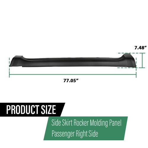 Solid Spare Side Skirt Rocker Molding Panel Fit For 11-20 Jeep Grand Cherokee Right Side