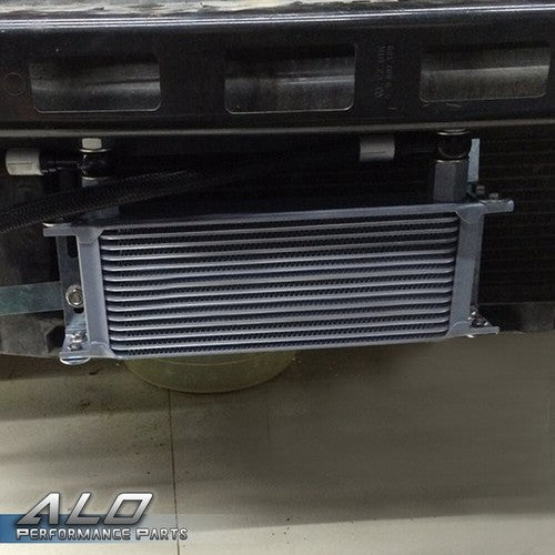 Solid Spare 19 Row 10AN Universal Aluminum Engine Oil Cooler + Filter Relocation Adapter Kit