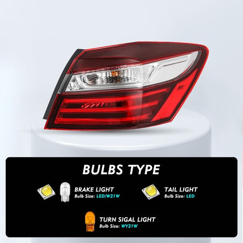 For 2016-2017 Honda Accord Outer Rear Right Passenger Side Tail Light Brake Lamp
