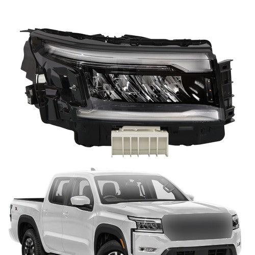 Solid Spare Headlamp Clear Full LED Passenger Black For Nissan Frontier 2022-2024 Headlight