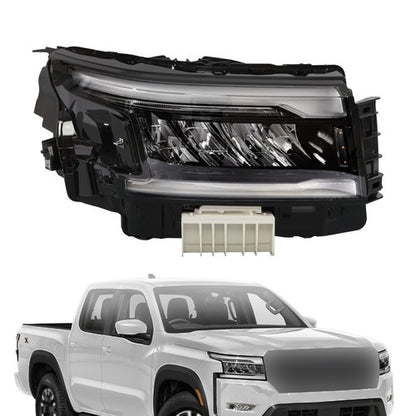 Solid Spare Headlamp Clear Full LED Passenger Black For Nissan Frontier 2022-2024 Headlight