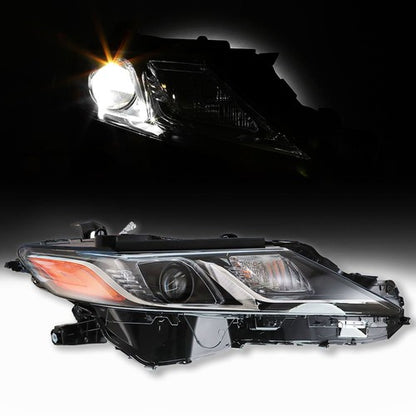Solid Spare Black Housing Headlight Lamp Passenger RH Side For Toyota Camry L/Le/Se 2018-19