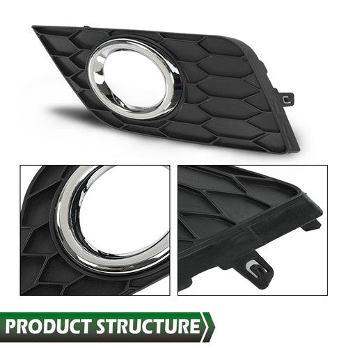 Solid Spare Fit For 16-19 Nissan Sentra Front Bumper Fog Light Bezel Left+Right Side