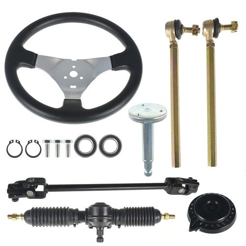 Solid Spare New 110cc Steering Wheel Assembly & Gear Rack Pinion Fit For Go Kart Quad Parts