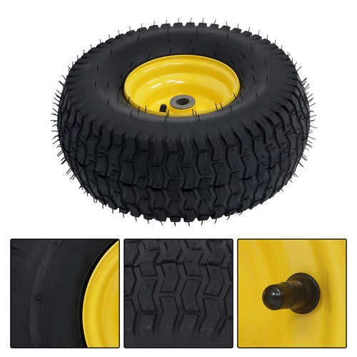 Solid Spare 15x6.00-6 Lawn Mower and Dump Cart Wheel - 3/4 Inch Axle, 3.25 Inch Hub