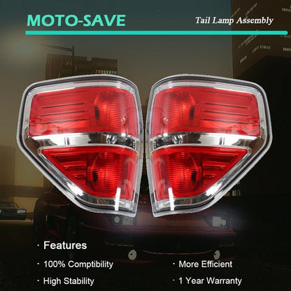 Solid Spare Tail Light Set Fit FOR 2009-2014 Ford F150 F-150 Rear Body Lamps L+ R Halogen