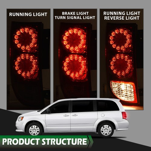 Solid Spare Fit For 2011-2020 Dodge Grand Caravan LED Tail Light Brake Lamp Left Driver Side