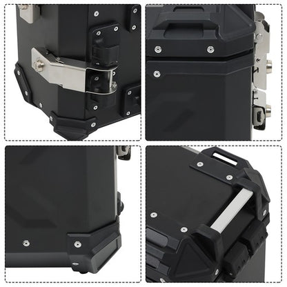 Solid Spare 36L Motorbike Hard Side Saddlebag Box Trunk Tour with Support Racks 2×Side Case