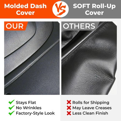 Solid Spare Black Dash Cover For 2007-2013 Silverado 1500 LS LT 1-Piece Textured Overlay
