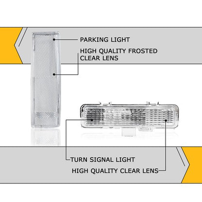 Solid Spare Front Corner+Bumper Signal Lights Parking Lamps FOR 83-94 Chevy Blazer&82-93 S10
