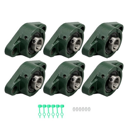 Solid Spare UCFL202-10 Solid Base Pillow Block Flange Bearing 5/8" Bore 2 Bolt (6 PCS)