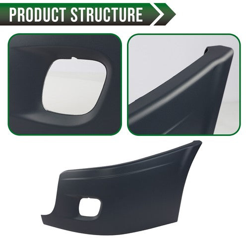 Solid Spare Fit For 2008-2017 Freightliner Cascadia Front Bumper End Cover Left Driver Side