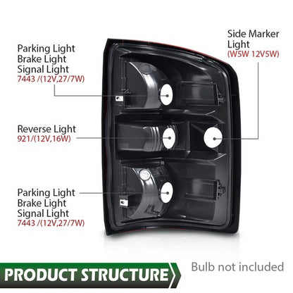 Solid Spare Rear Tail Light Driver Side Fit For 2014-2018 GMC Sierra 1500 2500 3500 HD