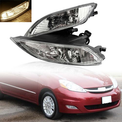 Pair Halogen Front Bumper Fog Lights Driving Lamp for Toyota Sienna 2006-2010