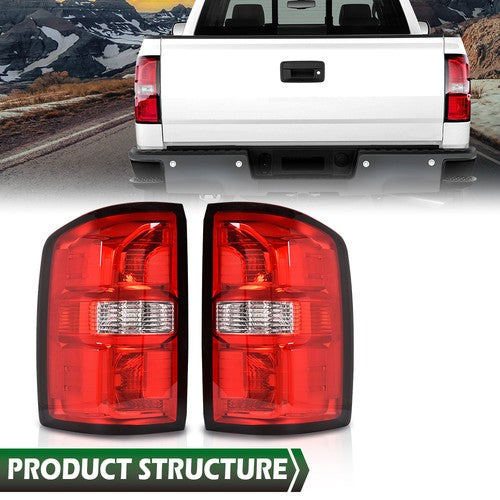Solid Spare Rear Tail Lights Set Left & Right Fit For 2014-2018 GMC Sierra 1500 2500 3500 HD