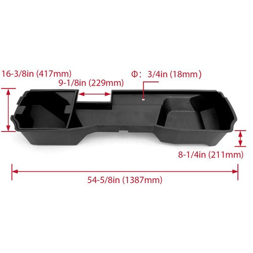 Solid Spare Underseat Storage Box For 14-19 Silverado Sierra 1500 2500HD Extended Double Cab
