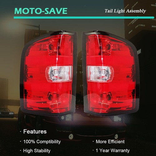 Solid Spare Tail Light For 2007-13 Chevy Silverado Pickup Brake Lamp Rear Left & Right Side