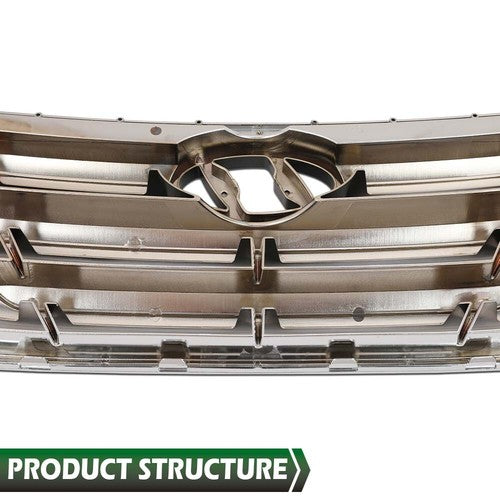 Solid Spare Fit For 2016-2018 Hyundai Tucson Front Bumper Upper Grille Grill w/ Chrome Trim