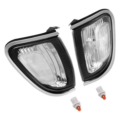 Solid Spare 2PC Side Marker Corner Parking Lights Turn Signal Chrome For Toyota Tacoma 01-04