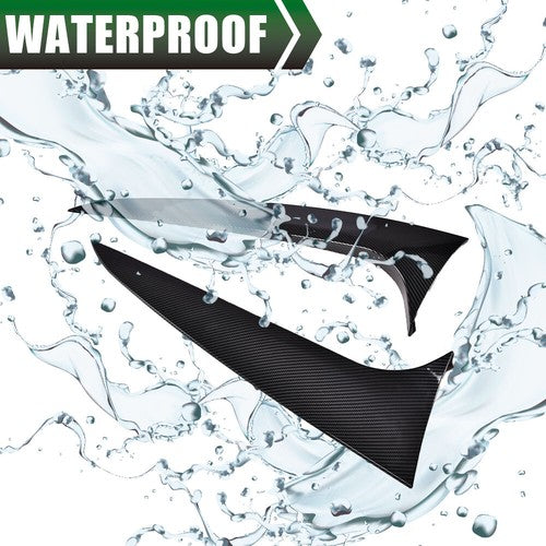 Solid Spare Fit For 19-21 BMW X4 Rear Window Spoiler Wing Side Trim Carbon Look 2pcs