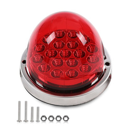 Solid Spare Universal Red W/ Clear Lens [19 LED] Watermelon Marker Turn Signal Light