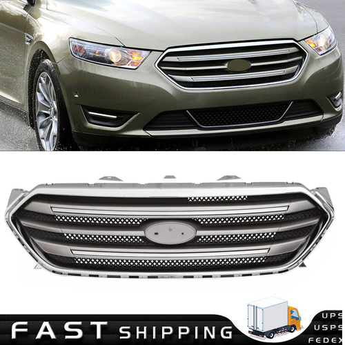 Fit 2013-2019 Ford Taurus Front Bumper Lip Upper Grille Assembly Chrome Grill