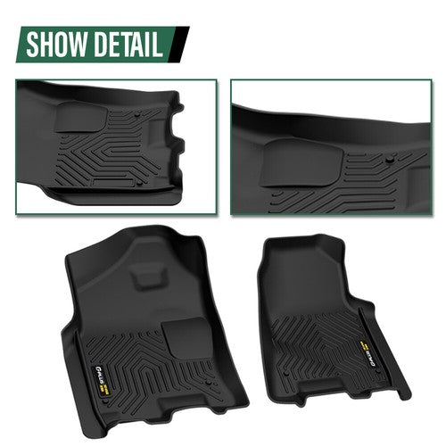 Solid Spare TPE Floor Mats All Weather Liners Fit For 19-24 Dodge Ram 1500 Crew Cab New Body