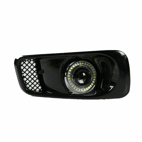For 1999-2000 Honda Civic JDM Type R Black Grille Grill & LED Fog Lights 3PCS