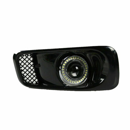 For 1999-2000 Honda Civic JDM Type R Black Grille Grill & LED Fog Lights 3PCS