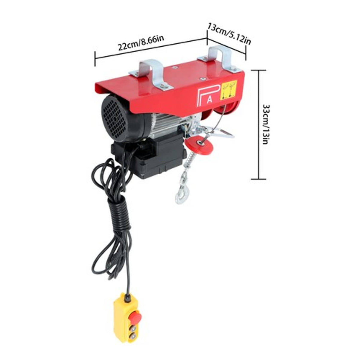 Solid Spare Electric Hoist, 110V 440 Lbs Winch with 6.6ft Remote Control Height 20-40ft