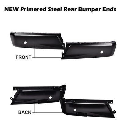 Solid Spare Fit For 2015-2020 Ford F-150 Black Left Right Rear Bumper Ends W/ Park FO1102383