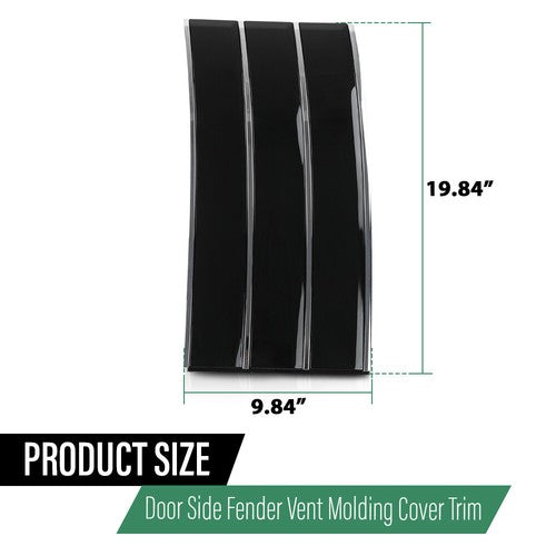 Solid Spare Door Side Fender Vents Molding Trim Fit For 13-22 Range Rover Vogue L405 Black
