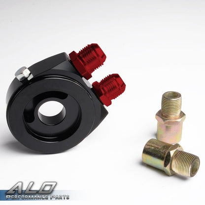 Solid Spare Universal 10 Row 10AN Aluminum Engine Oil Cooler Filter Adapter & Hose Kit