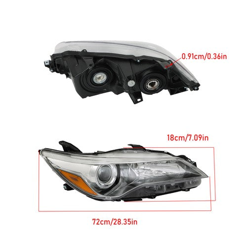 Solid Spare Headlights Headlamps Clear Lens Left+Right Side Fit For Toyota Camry 2015-2017